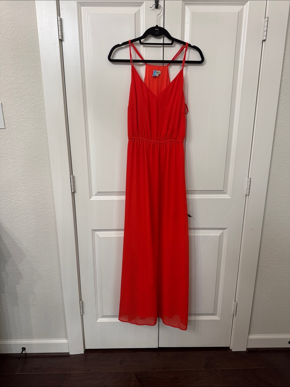 Daniel Cremieux Red Double-Strap V-Neck Maxi Dress